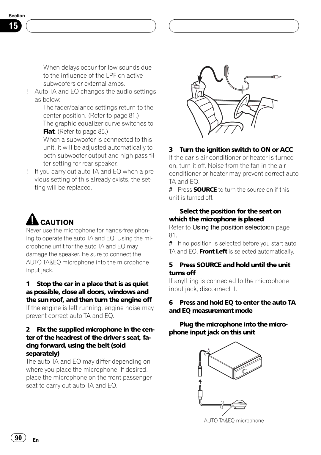 Pioneer DEH-P980BT operation manual Carrying out auto TA and EQ 