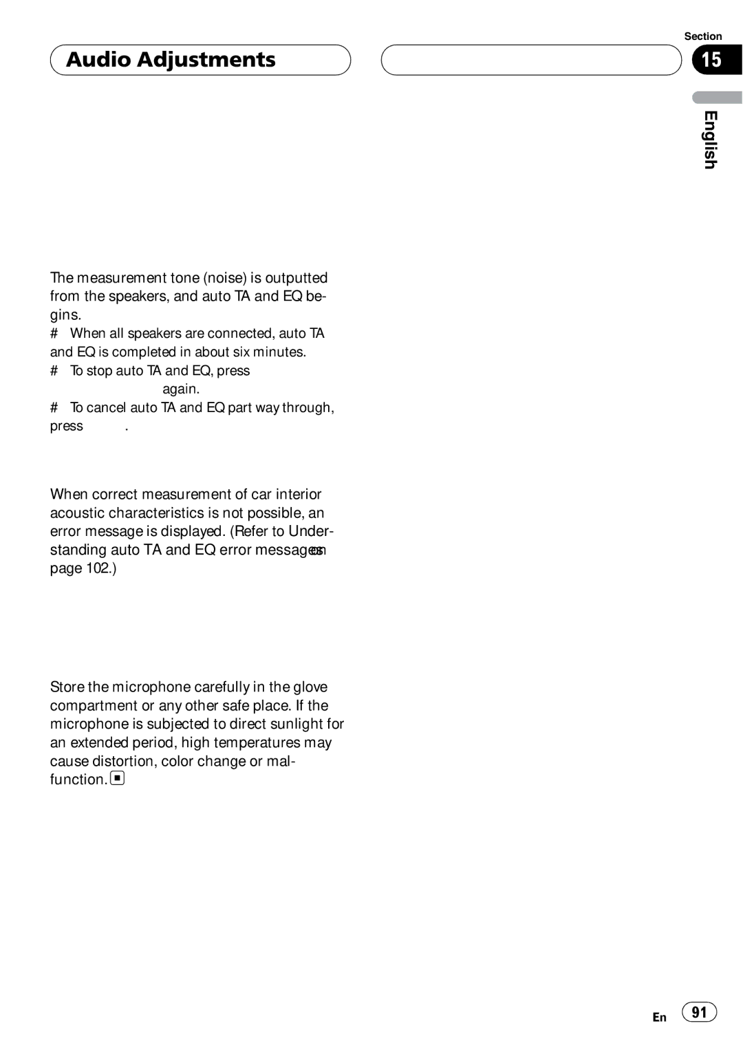 Pioneer DEH-P980BT operation manual Audio Adjustments 