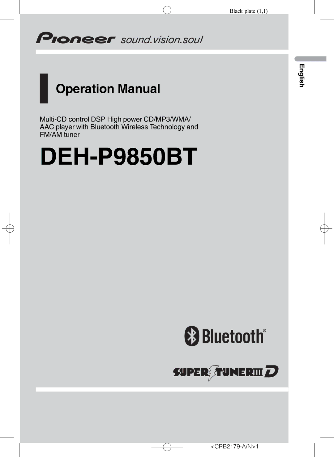 Pioneer DEH-P9850BT operation manual 