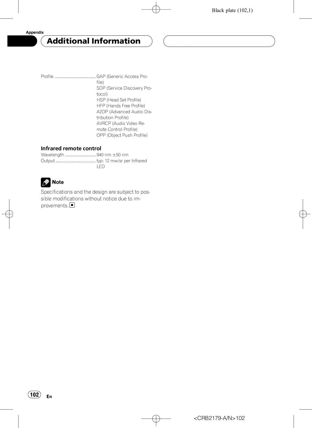 Pioneer DEH-P9850BT operation manual 102 En 