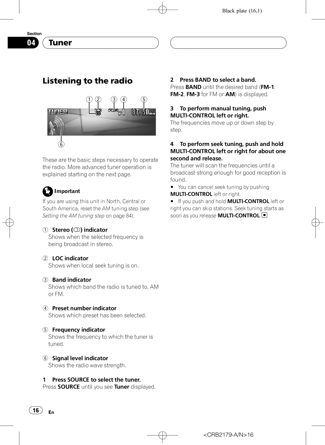 Pioneer DEH-P9850BT operation manual Tuner Listening to the radio 