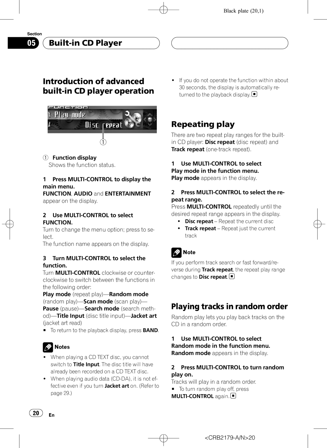 Pioneer DEH-P9850BT operation manual Repeating play, Playing tracks in random order 