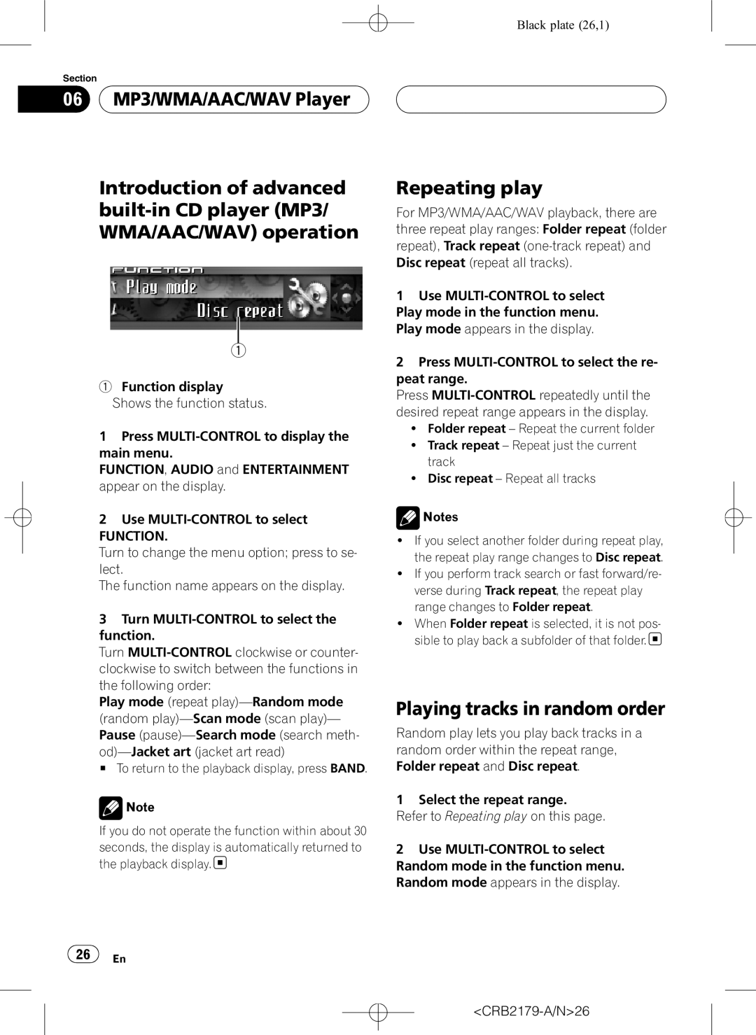 Pioneer DEH-P9850BT operation manual CRB2179-A/N26 