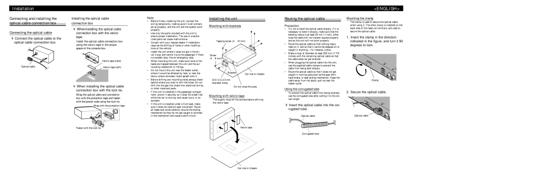 Pioneer DEQ-P8000 installation manual Installing the unit, Routing the optical cable 