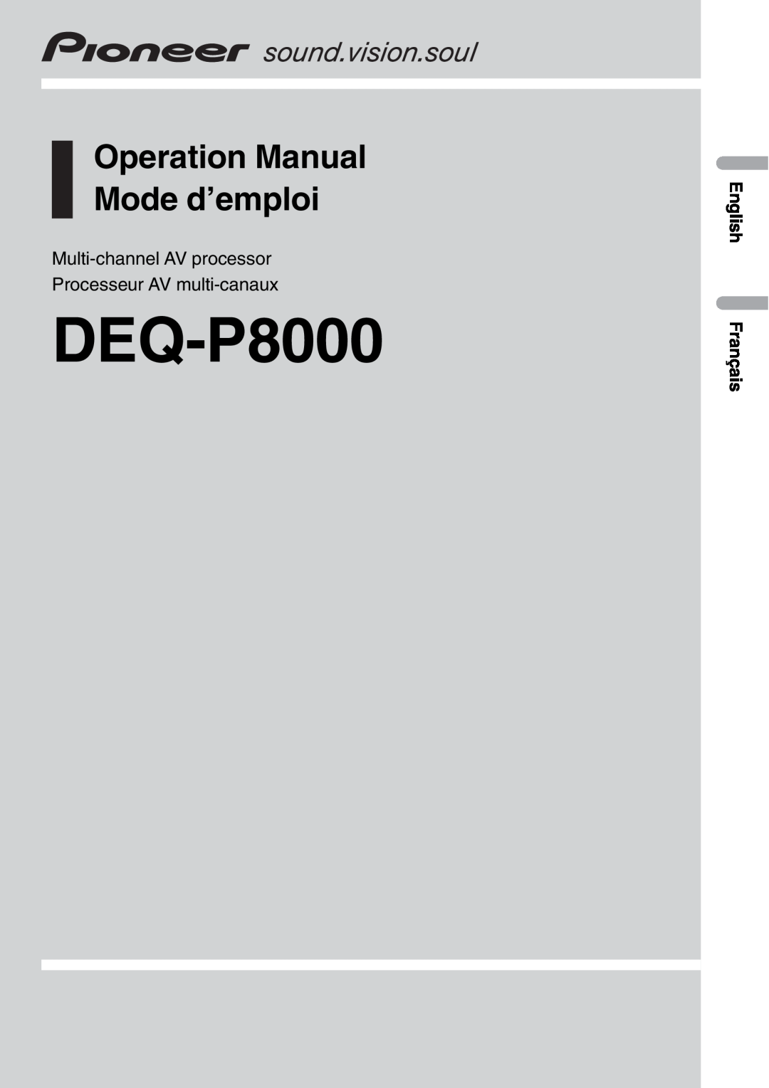 Pioneer DEQ-P8000 operation manual 