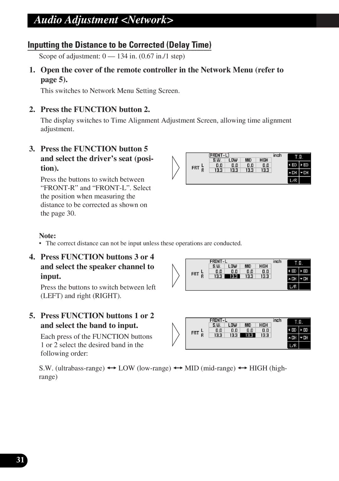 Pioneer DEQ-P9 owner manual Inputting the Distance to be Corrected Delay Time 