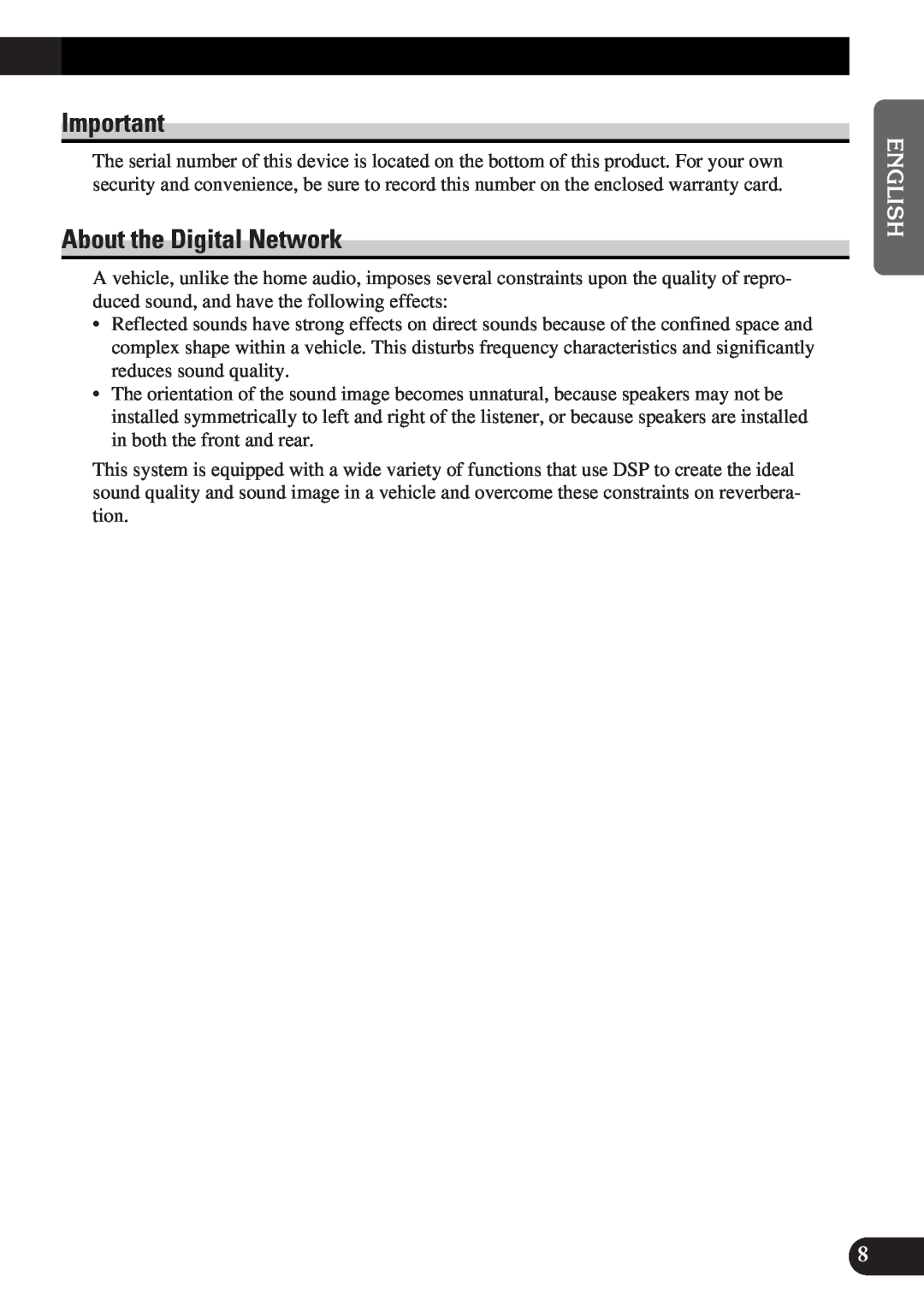 Pioneer DEQ-P9 owner manual About the Digital Network 