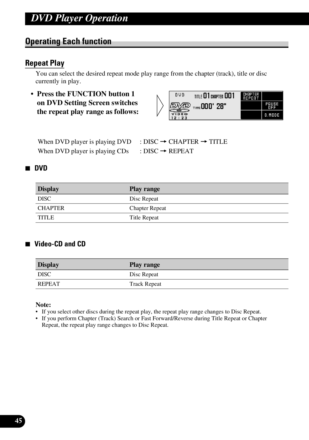 Pioneer DEX-P9 owner manual Dvd, Video-CD and CD 