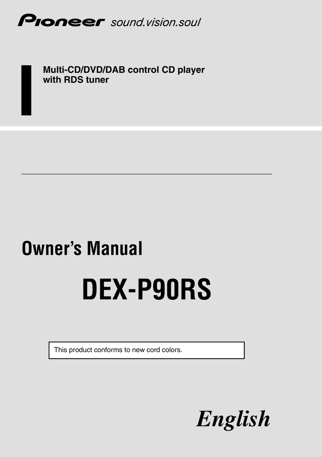 Pioneer DEX-P90RS owner manual 