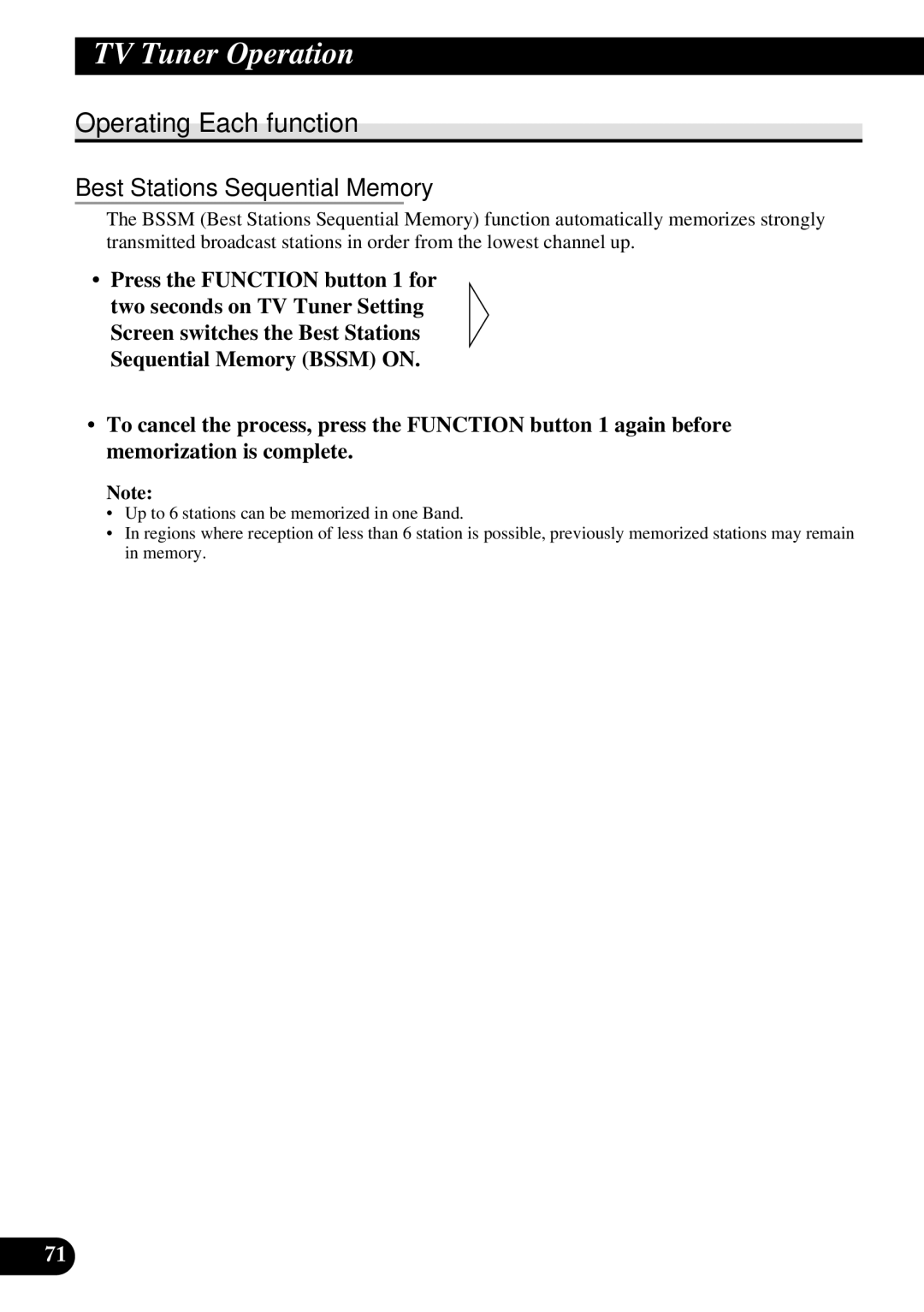 Pioneer DEX-P90RS owner manual Operating Each function, Best Stations Sequential Memory 