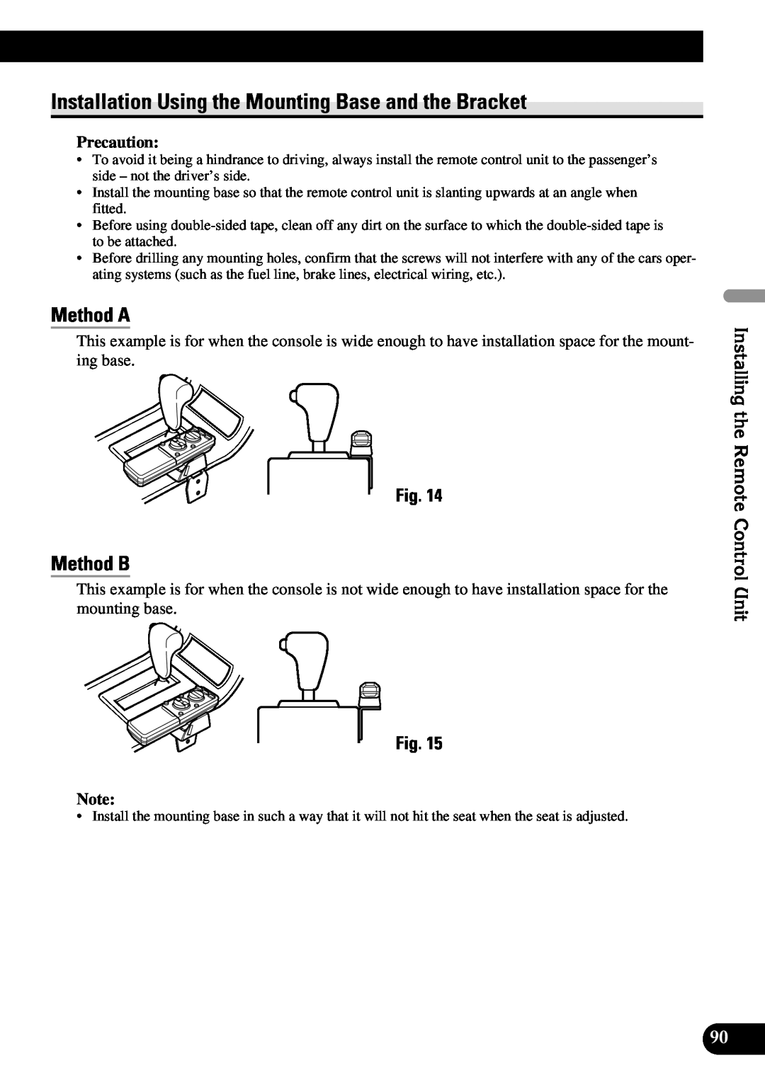 Pioneer DEX-P90RS owner manual Method A, Method B, Precaution 