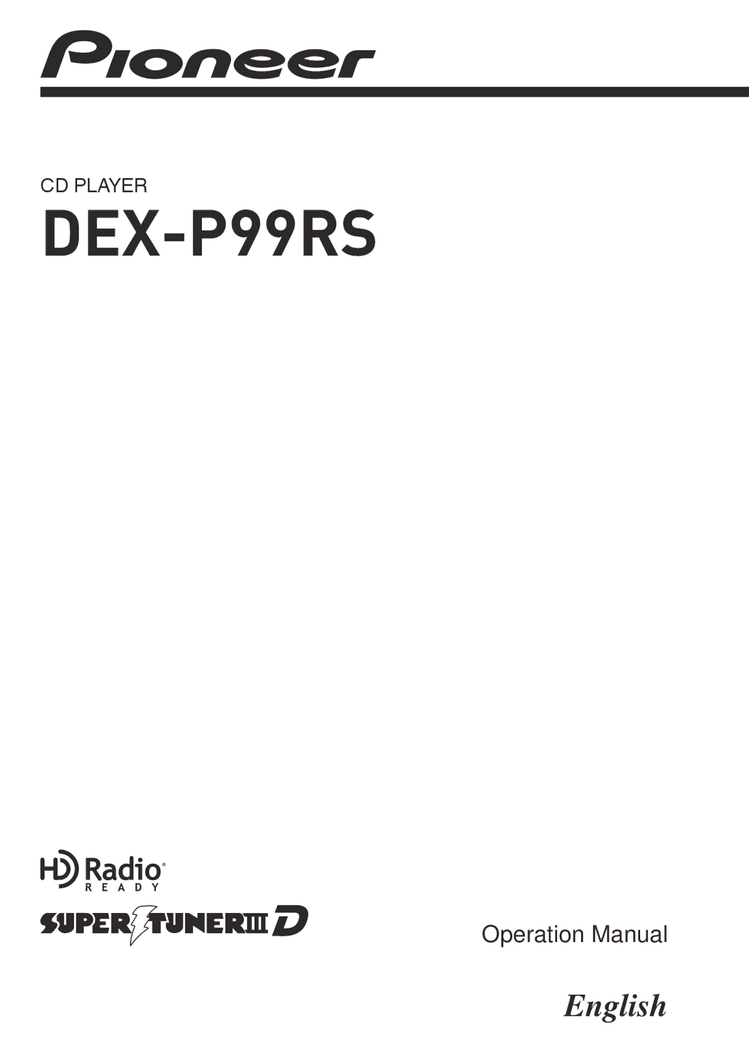 Pioneer DEX-P99RS operation manual 