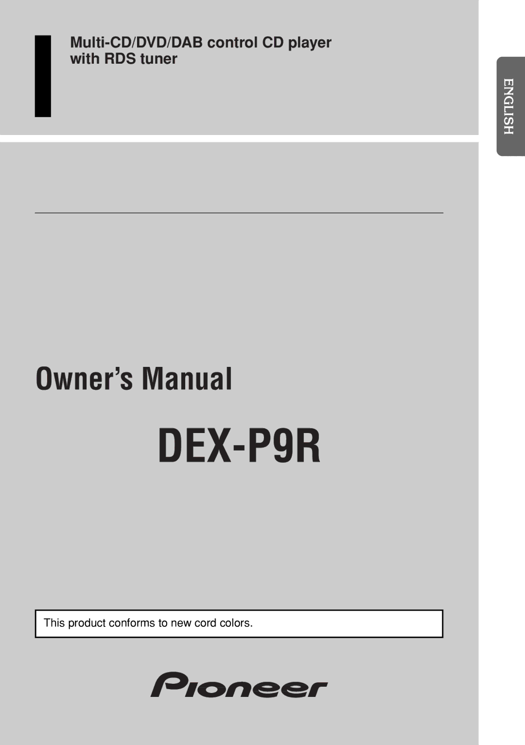 Pioneer DEX-P9R owner manual 