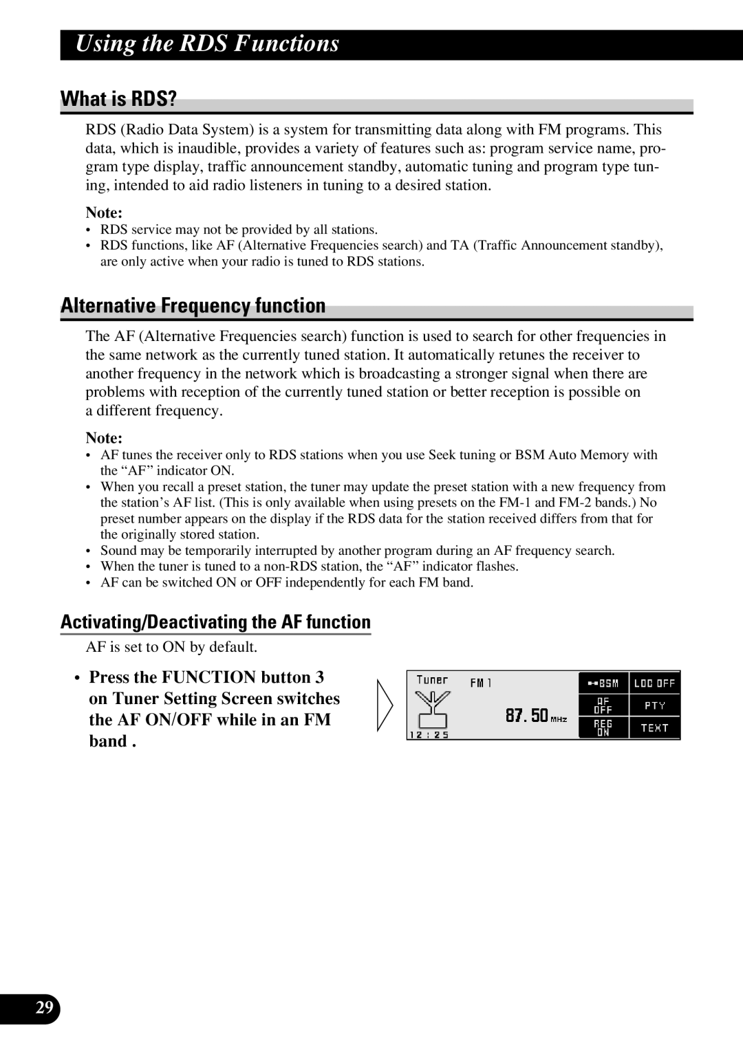 Pioneer DEX-P9R owner manual Using the RDS Functions, What is RDS?, Alternative Frequency function 