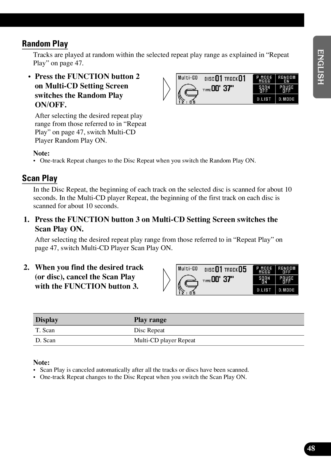 Pioneer DEX-P9R owner manual Random Play 