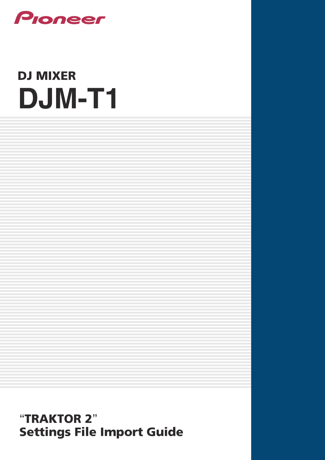 Pioneer DJ Mixer manual DJM-T1 