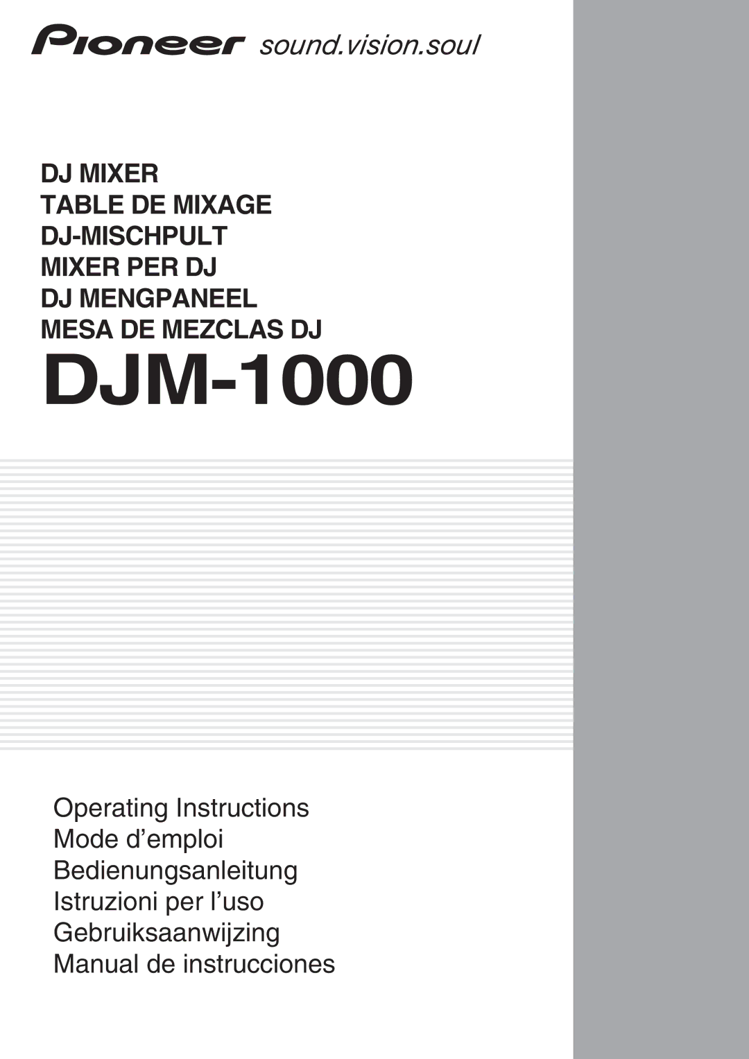 Pioneer DJM-1000 operating instructions 