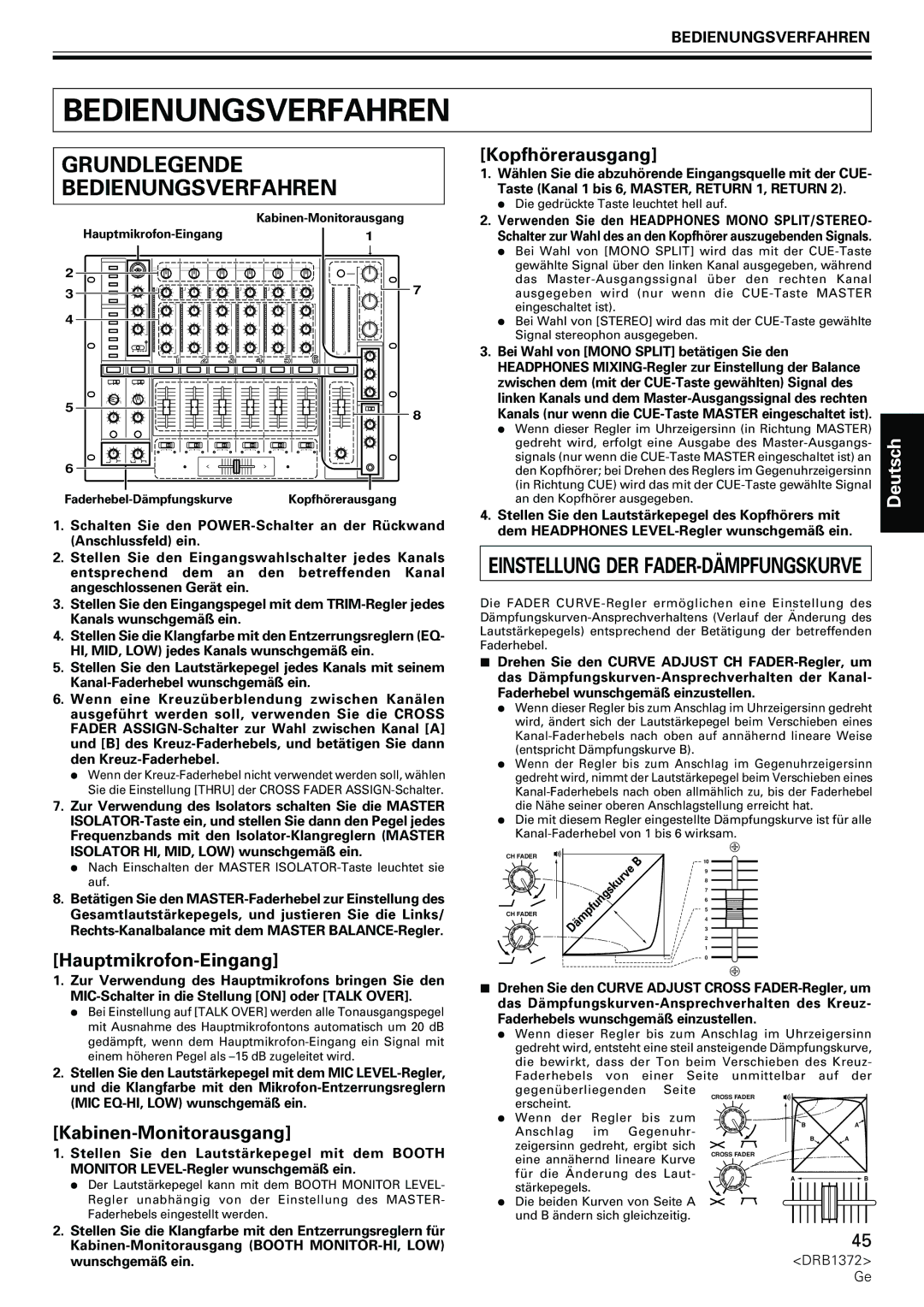 Pioneer DJM-1000 Bedienungsverfahren, Kopfhörerausgang, Hauptmikrofon-Eingang, Kabinen-Monitorausgang 