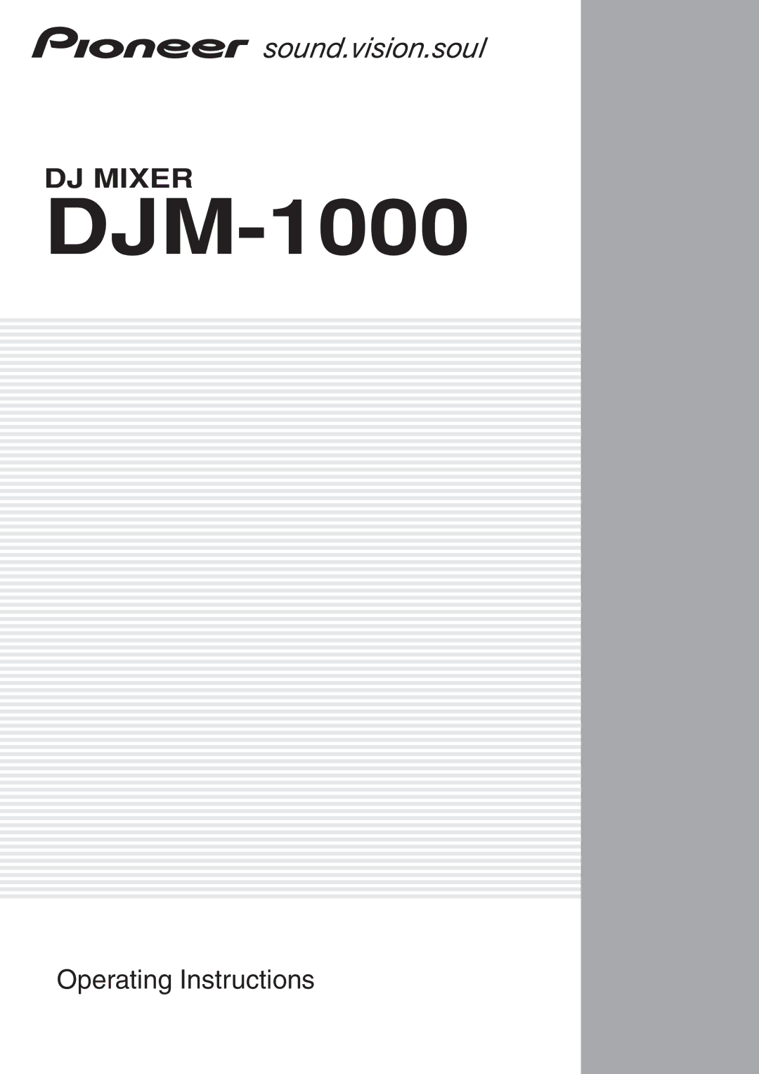 Pioneer DJM-1000 operating instructions 