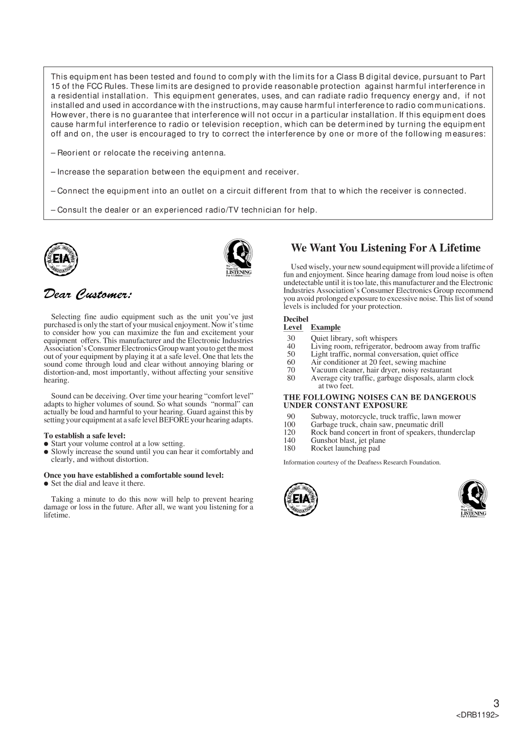 Pioneer DJM-500 operating instructions We Want You Listening For a Lifetime 