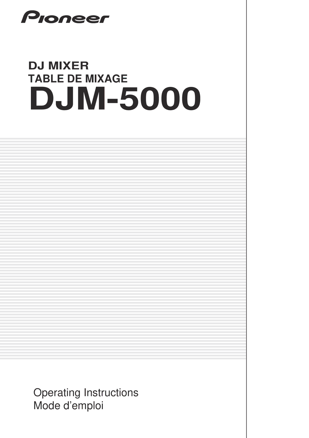 Pioneer DJM-5000 operating instructions 