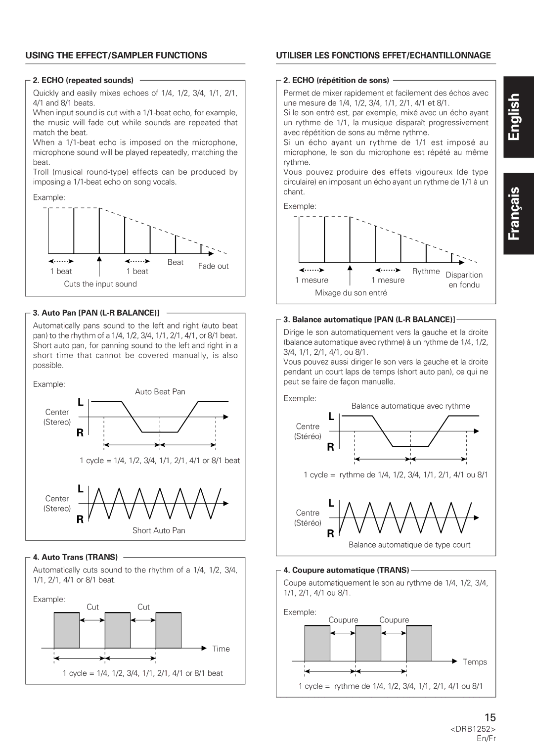 Pioneer DJM-600 operating instructions Utiliser LES Fonctions EFFET/ECHANTILLONNAGE 