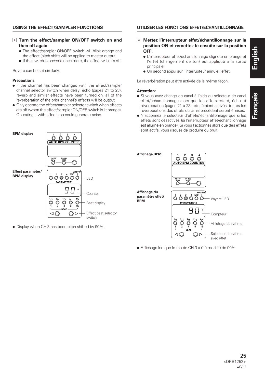 Pioneer DJM-600 operating instructions Turn the effect/sampler ON/OFF switch on and then off again, Off 