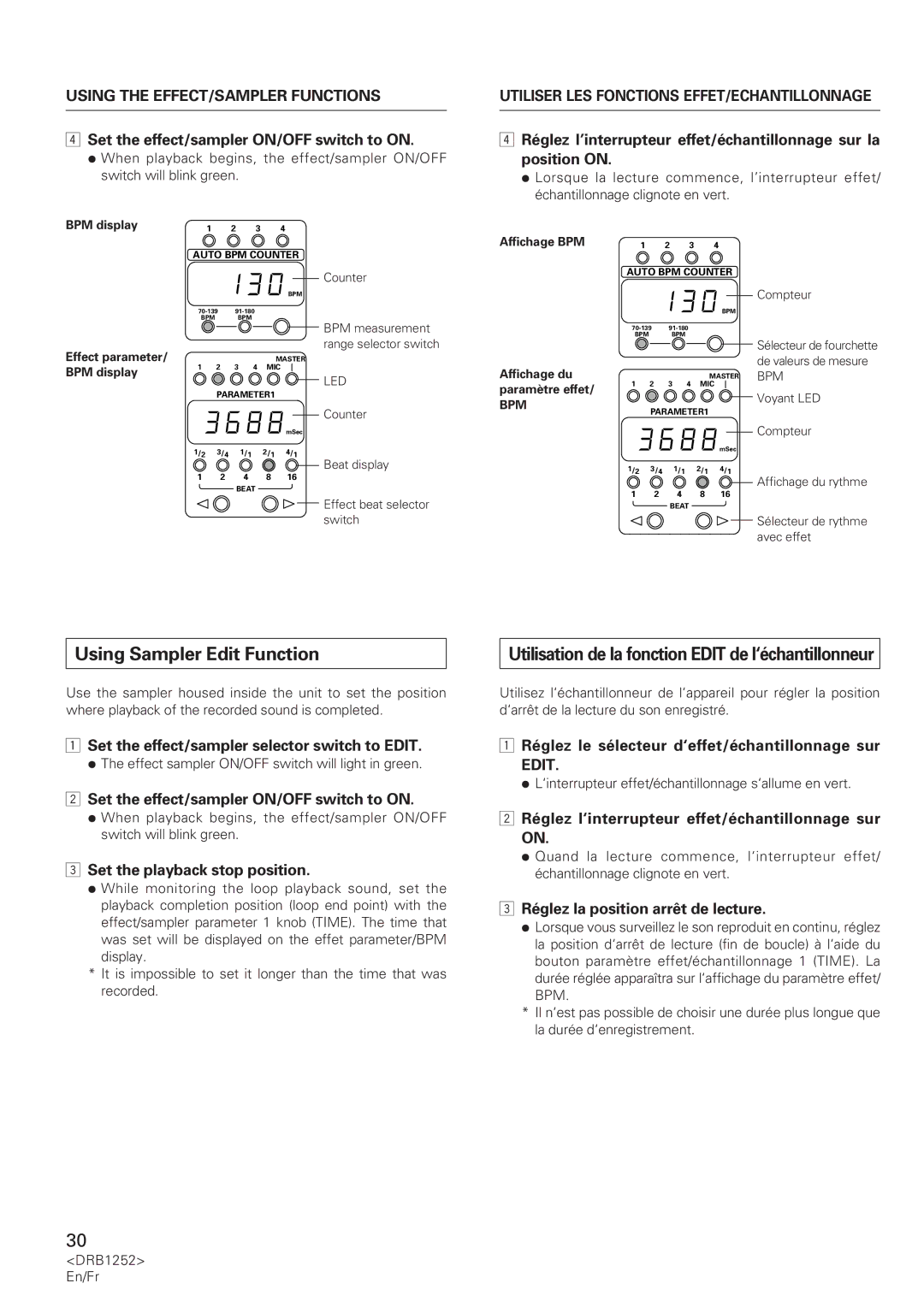 Pioneer DJM-600 operating instructions Using Sampler Edit Function 