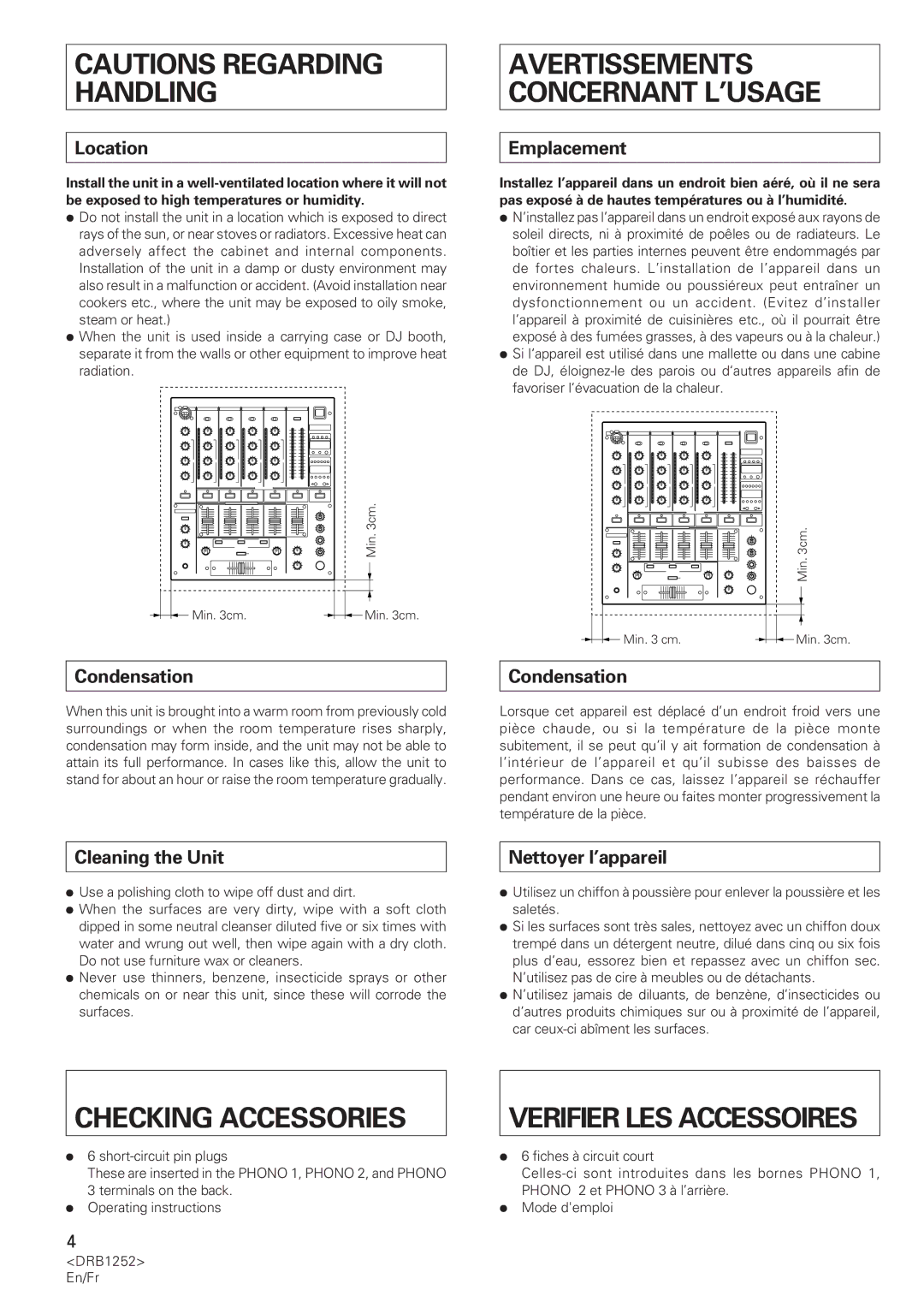 Pioneer DJM-600 operating instructions Checking Accessories, Verifier LES Accessoires 