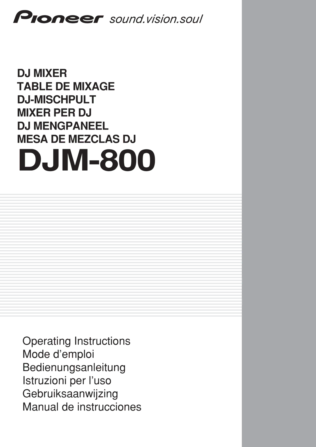 Pioneer DJM-800 operating instructions 