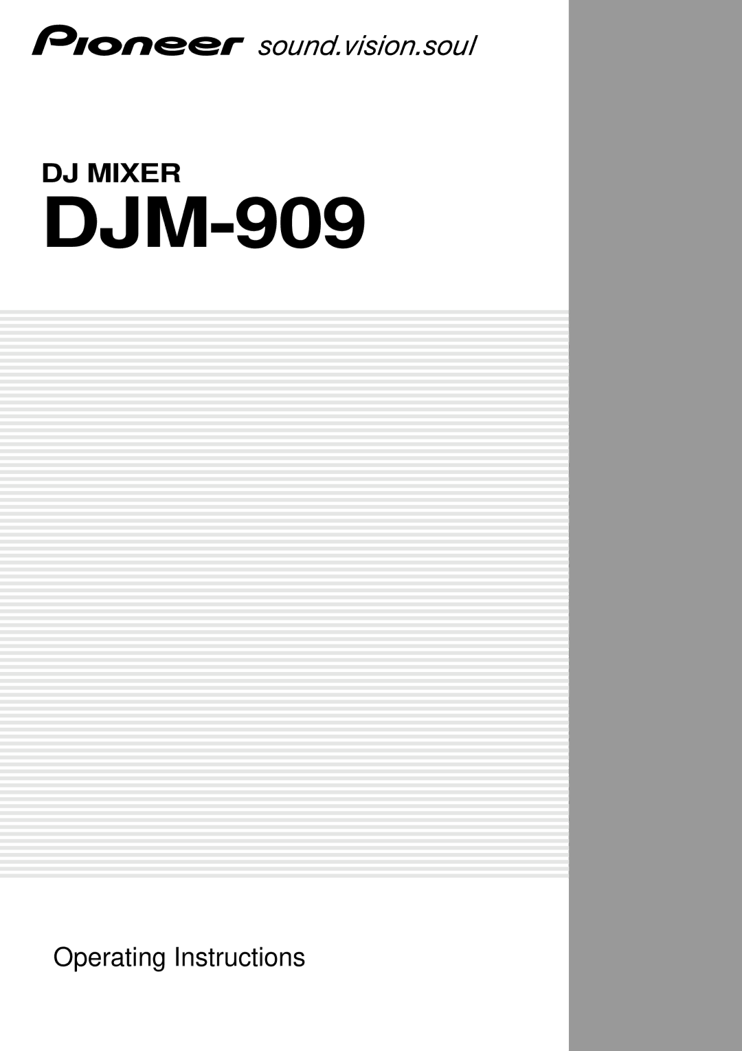 Pioneer DJm-909 operating instructions DJM-909 