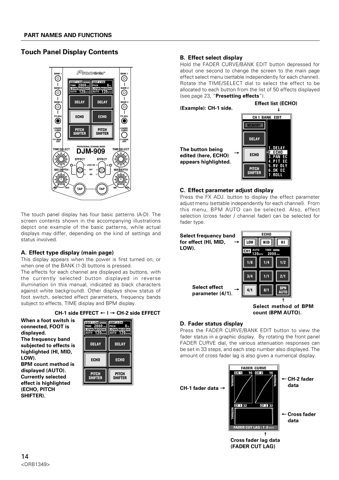 Pioneer DJm-909 operating instructions Touch Panel Display Contents, DJM-909 