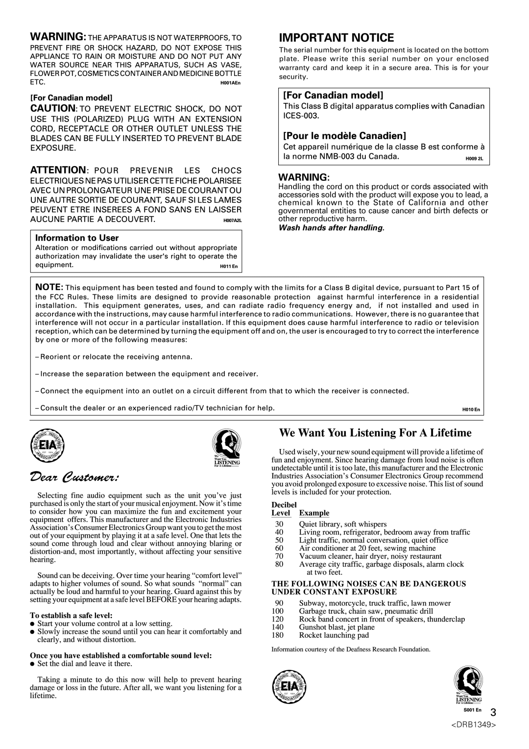 Pioneer DJm-909 operating instructions Important Notice 