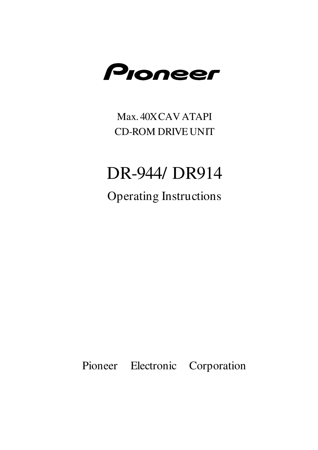 Pioneer operating instructions DR-944/DR914 