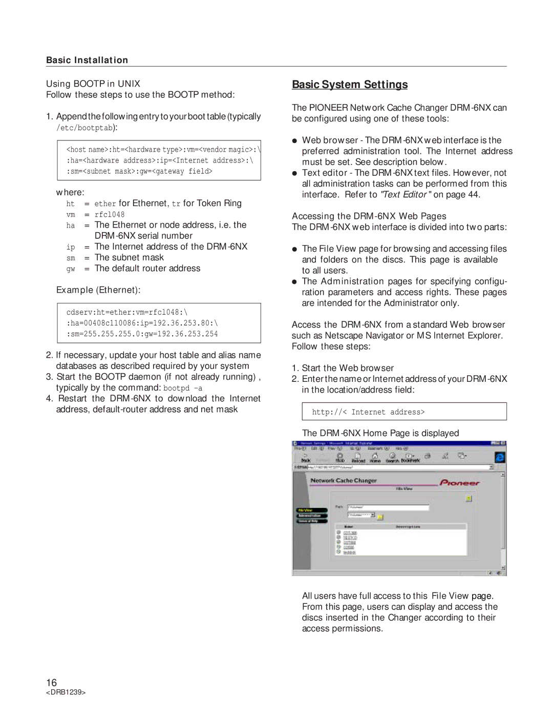 Pioneer DRM-6NX manual Basic System Settings 