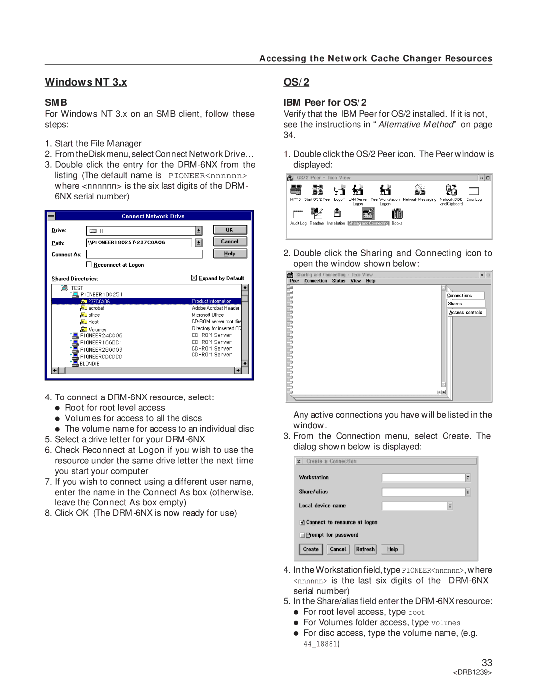 Pioneer DRM-6NX manual Windows NT, IBM Peer for OS/2 