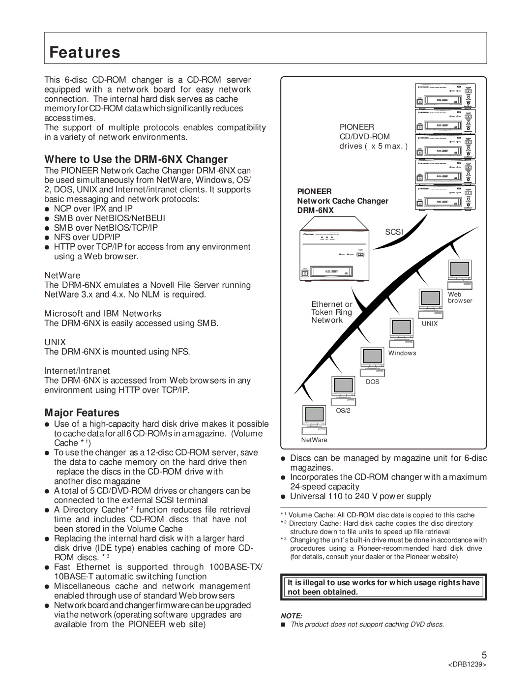 Pioneer manual Where to Use the DRM-6NX Changer, Major Features 