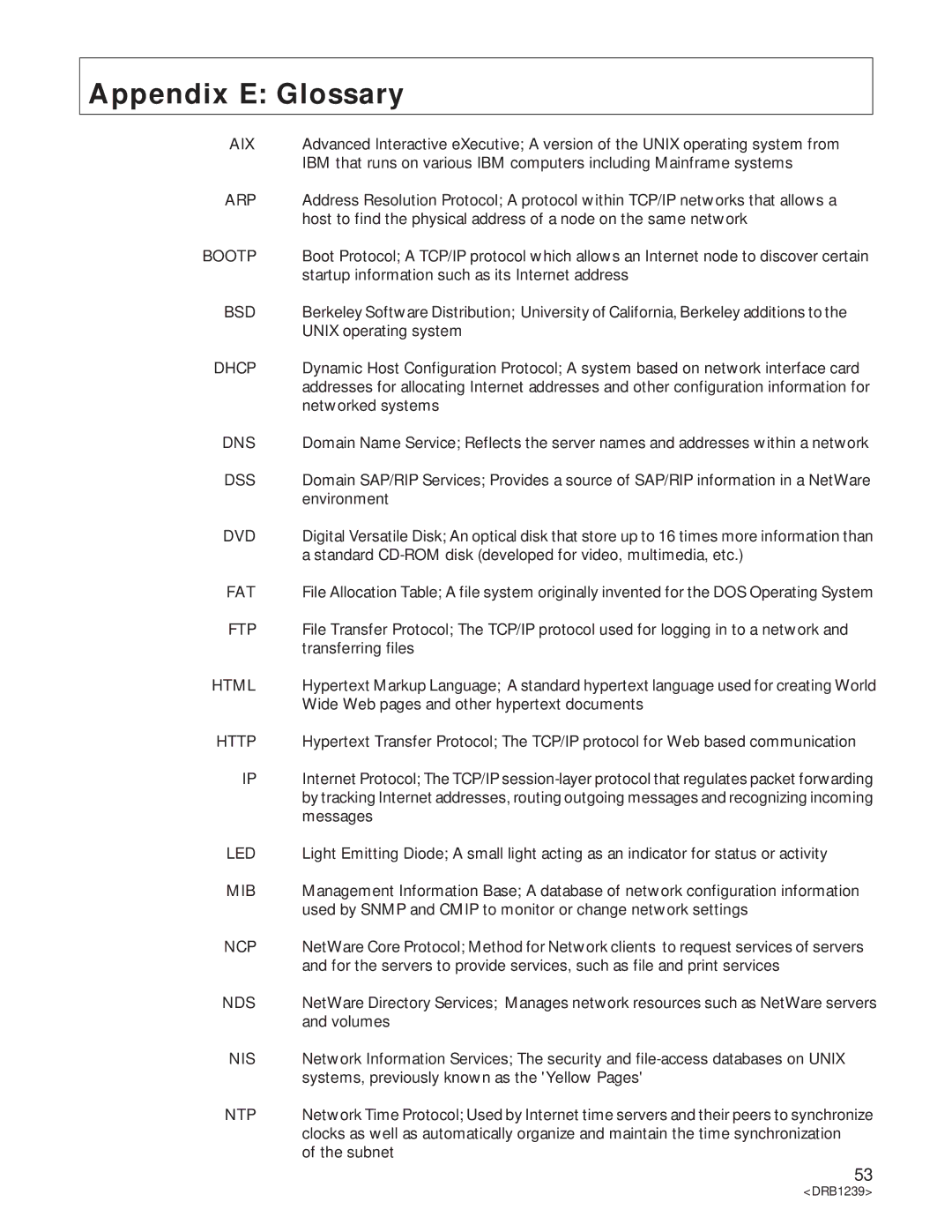 Pioneer DRM-6NX manual Appendix E Glossary 