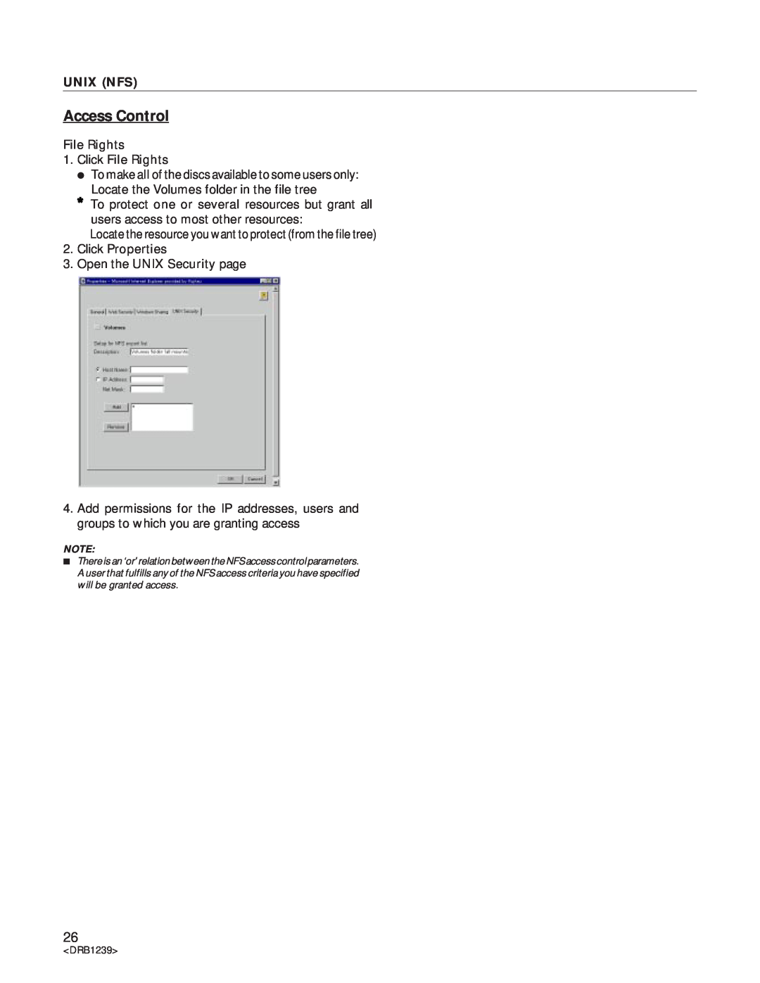 Pioneer DRM-6NX manual Unix Nfs, Access Control 
