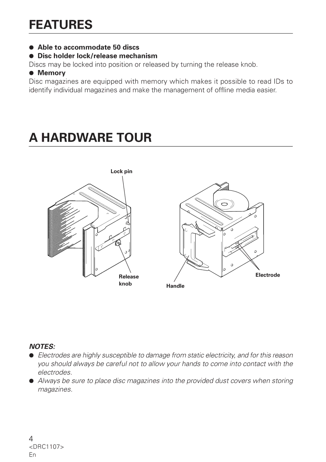 Pioneer DRM-AF751 manual Features, Hardware Tour, ¶ Memory 