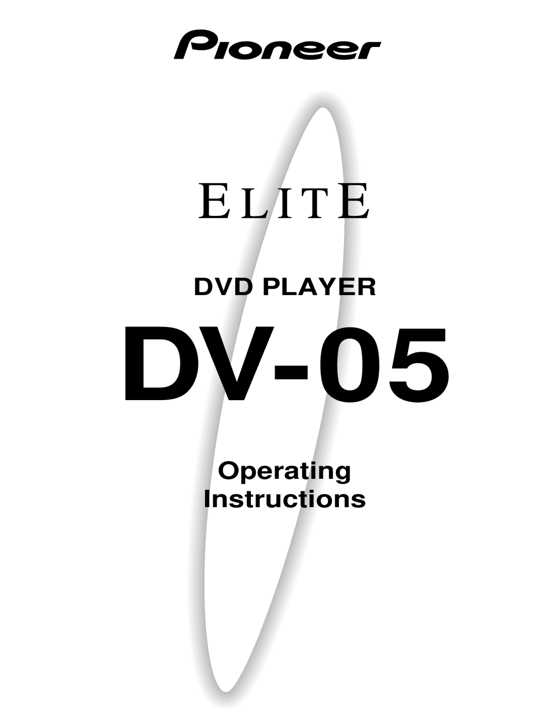 Pioneer DV-05 operating instructions 