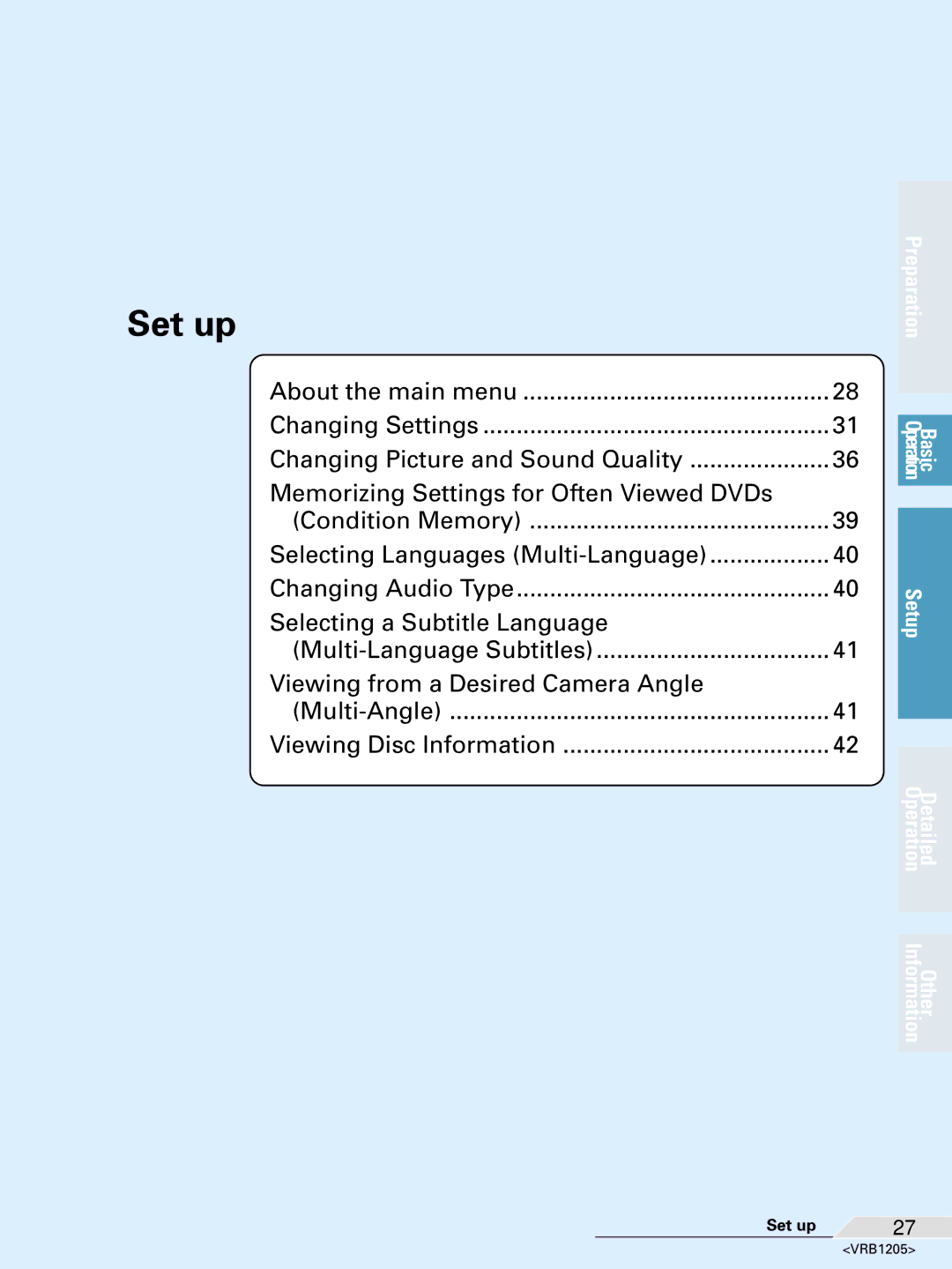 Pioneer DV-05 operating instructions Set up 