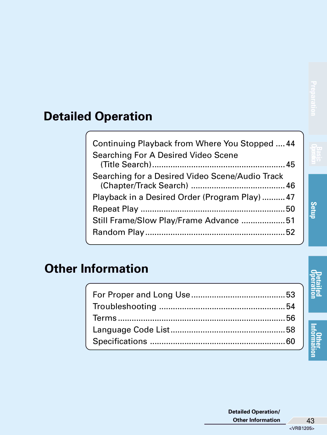 Pioneer DV-05 operating instructions Detailed Operation 