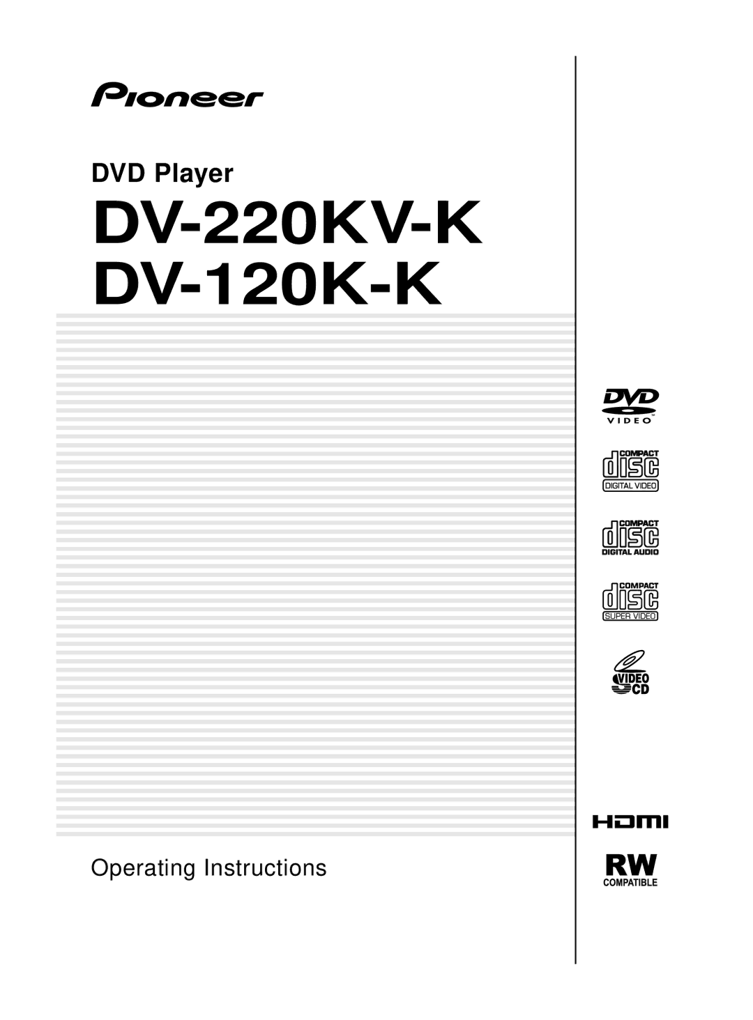 Pioneer operating instructions DV-220KV-KDV-120K-K 