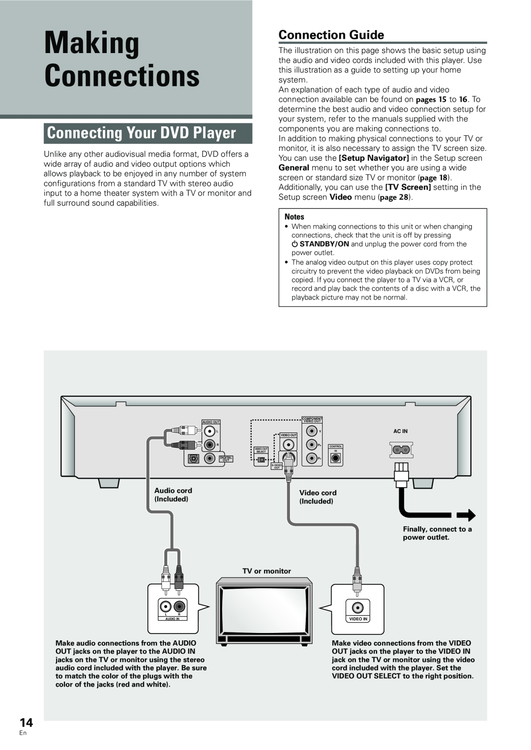 Pioneer DV-233, DV-344 operating instructions Connecting Your DVD Player, Connection Guide, Making Connections 