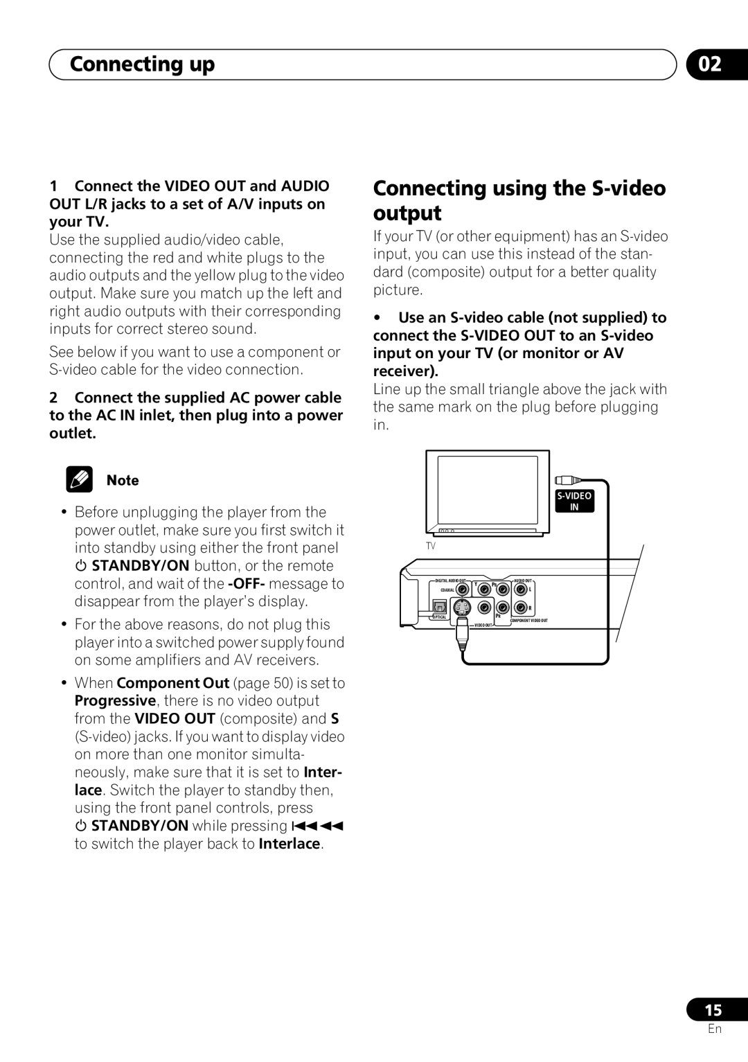 Pioneer DV-260, DV-463, DV-263 operating instructions Connecting using the S-video output 