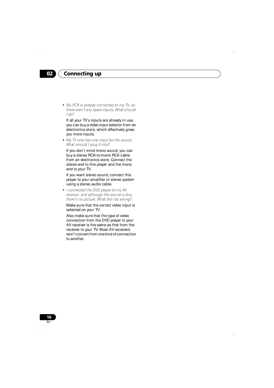 Pioneer DV-466-K, DV-266-S, DV-466-S, DV-366-S, DV-366-K operating instructions Connecting up 