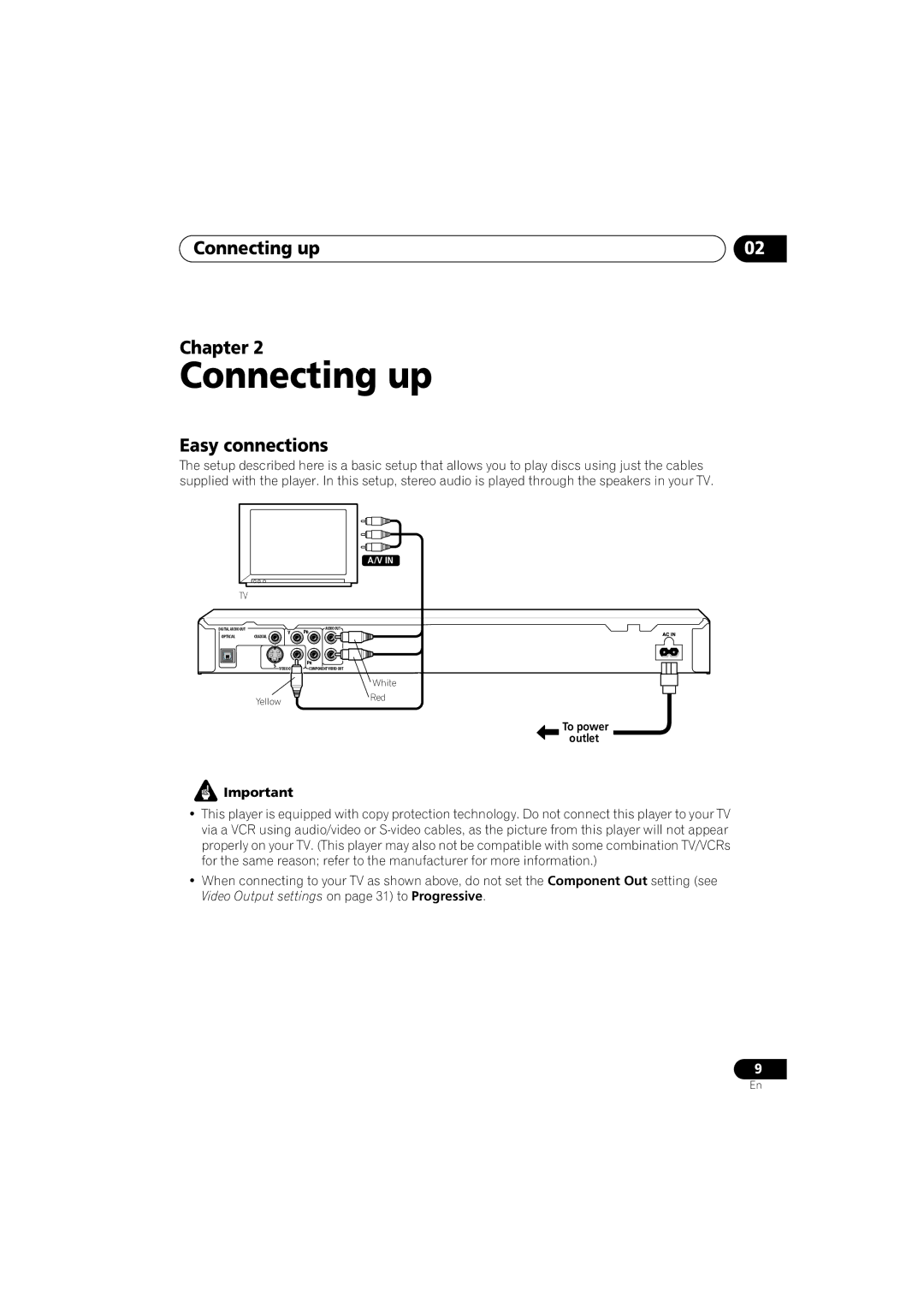 Pioneer DV-270-S, DV-373-K, DV-373-S operating instructions Connecting up Chapter, Easy connections 