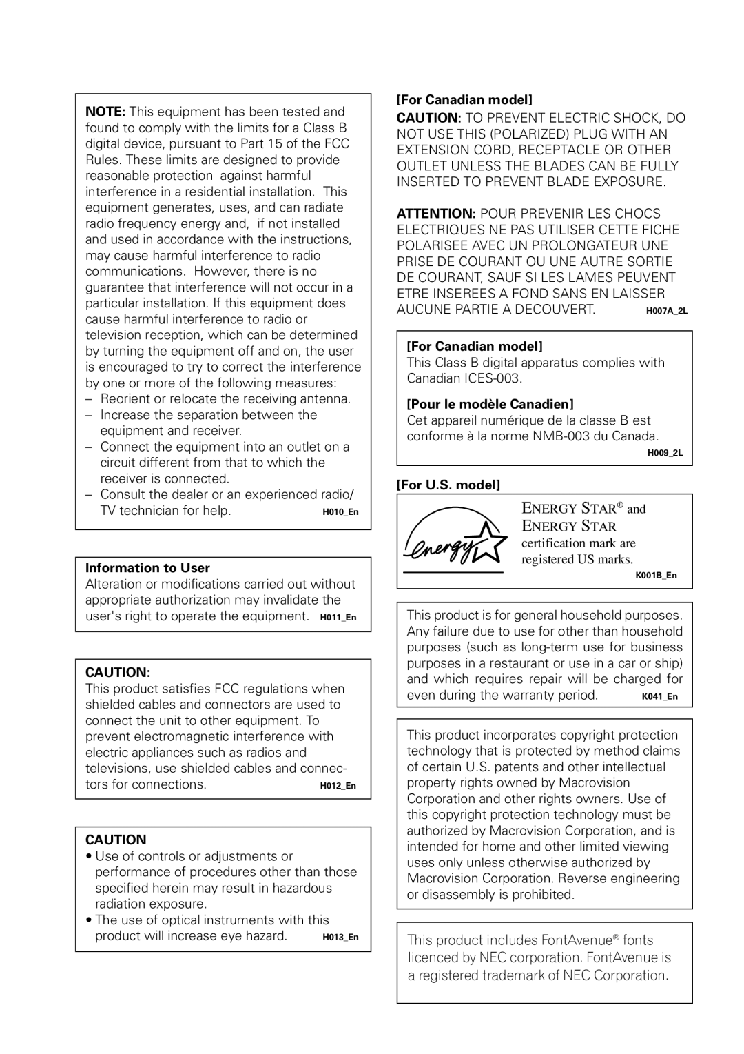 Pioneer DV-251, DV-353, DV-250 operating instructions For Canadian model 