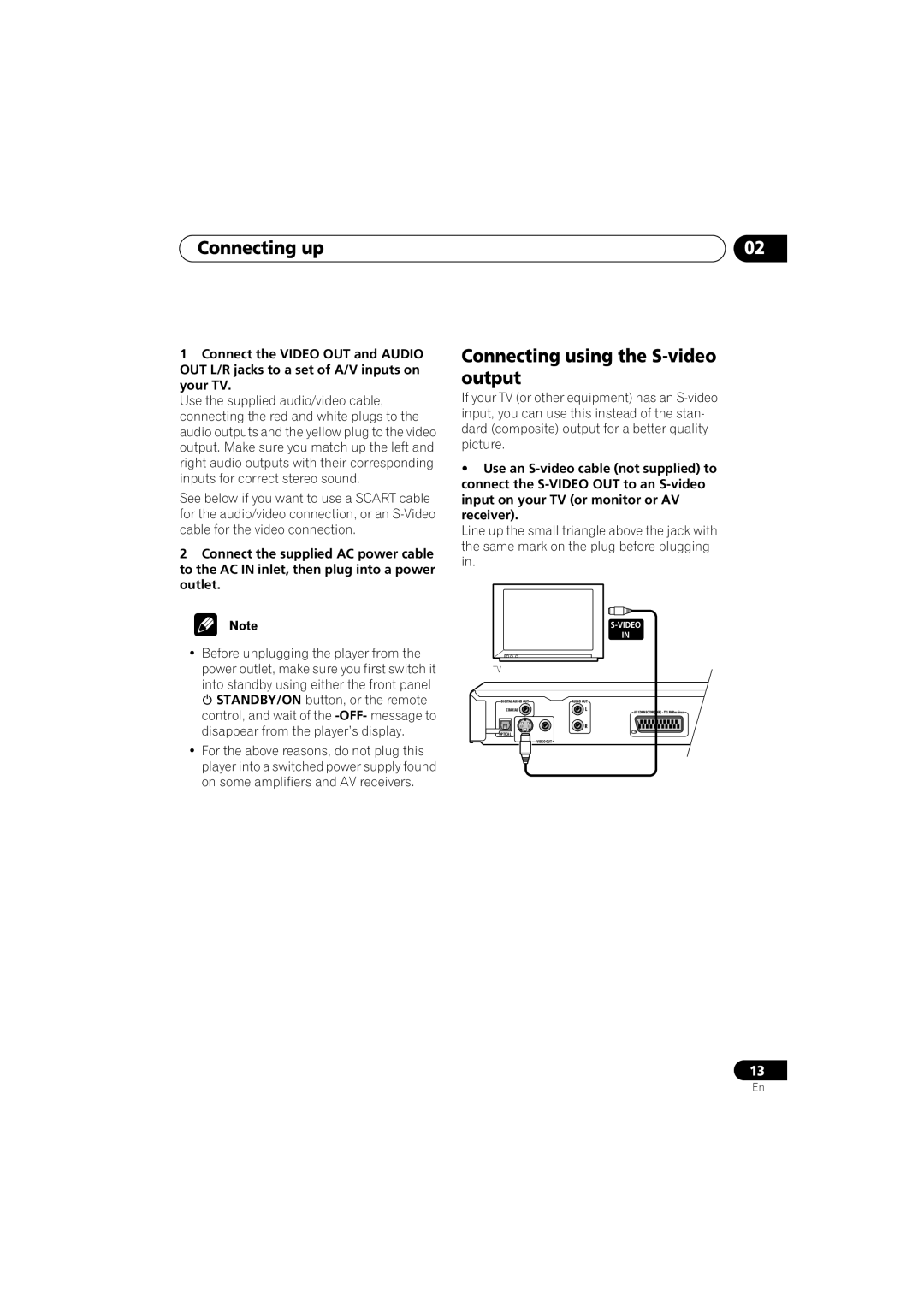 Pioneer DV-464, DV-360, DV-2650 operating instructions Connecting using the S-video output 